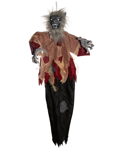 Heulender Werwolf mit Bewegung & Licht Hängedeko 120cm