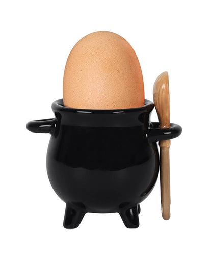 Witch Cauldron With Spoon As Egg Cup