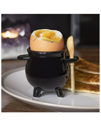 Witch Cauldron With Spoon As Egg Cup