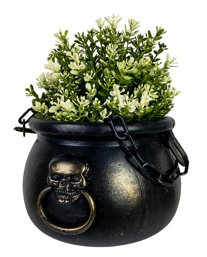 Hexenkessel mit Totenschädel & Kette 14cm