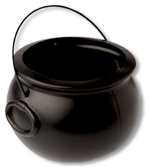 Schwarzer Hexenkessel mit Henkel 19cm Ø