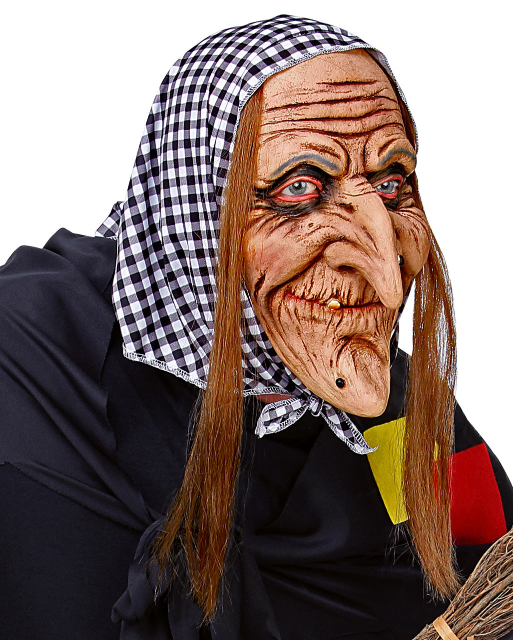 Witch Mask With Headscarf & Hair
