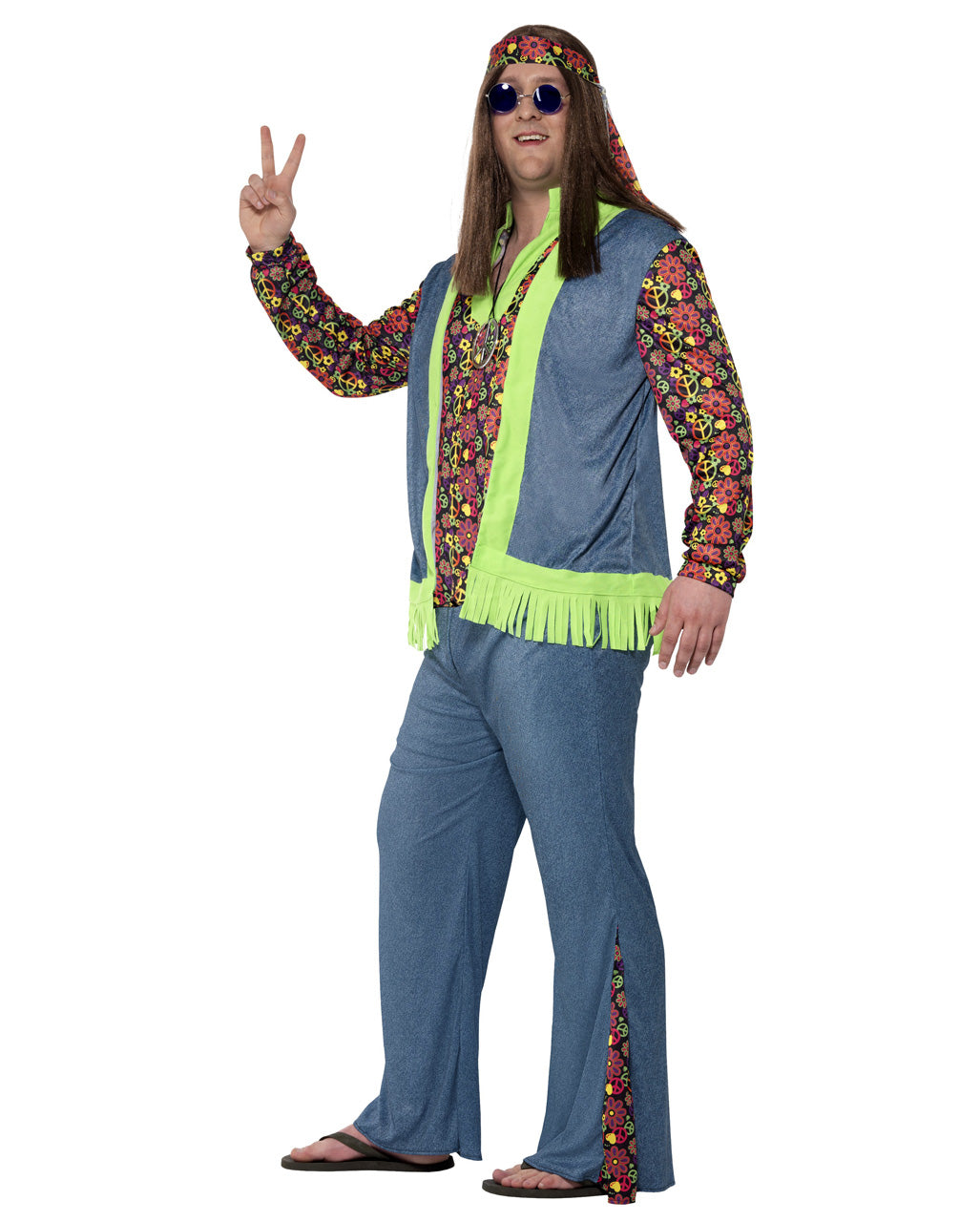 Hippie Herrenkostüm in Plus Size
