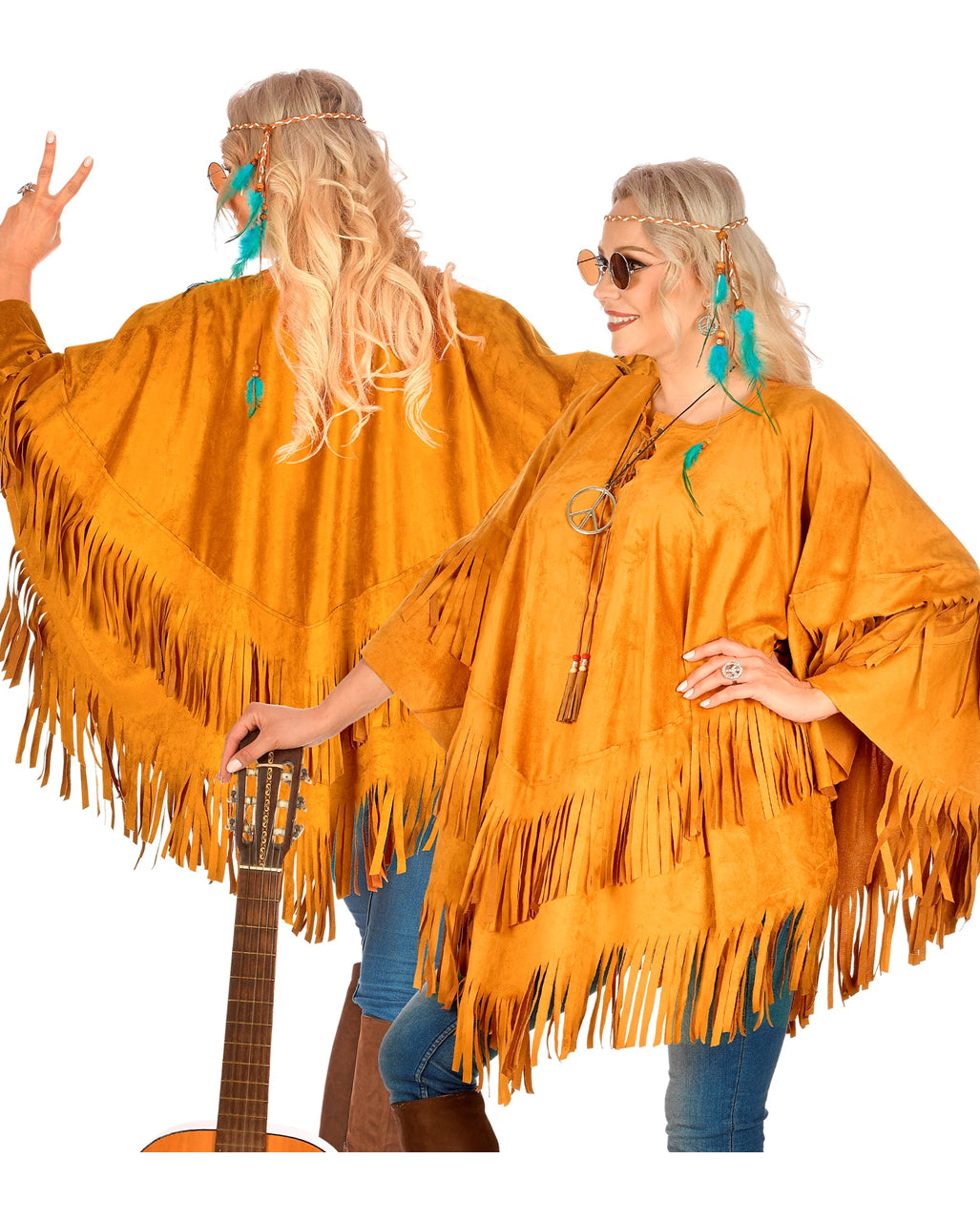 Hippie Poncho Wildleder Look