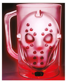 LED Bierkrug mit Hockeymaske