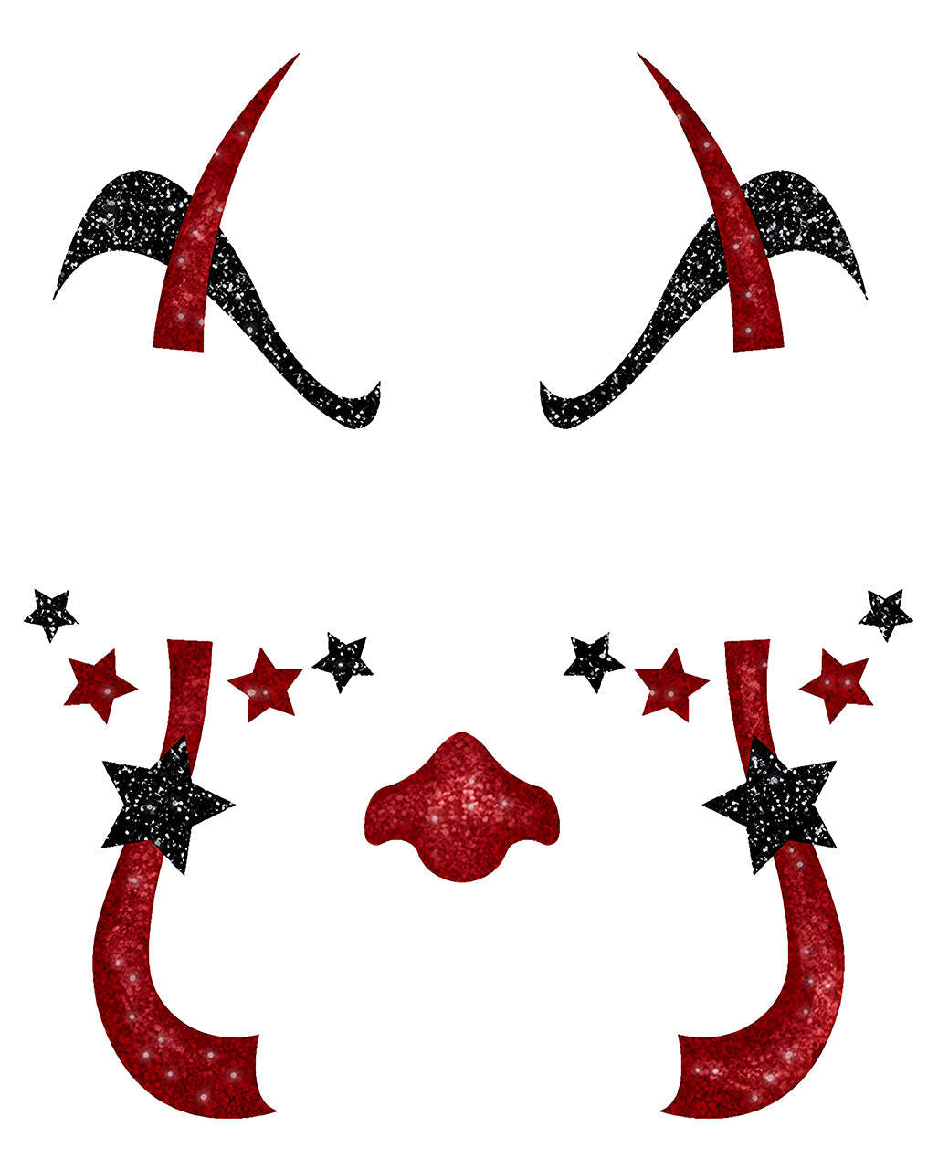 Horror Clown Glitter Face Stickers