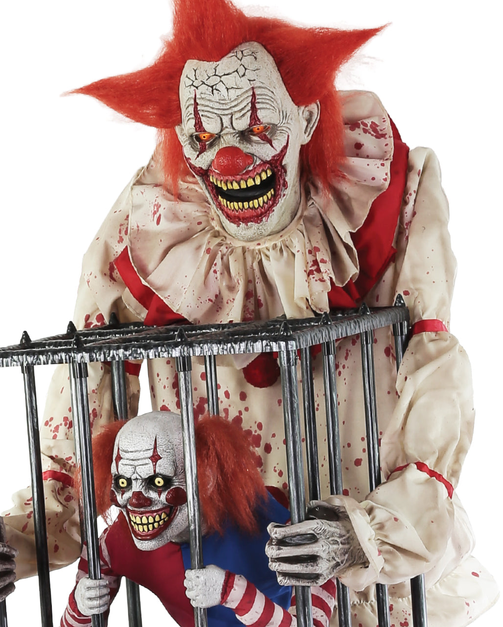 Horror Clown mit Clown im Käfig Animatronic
