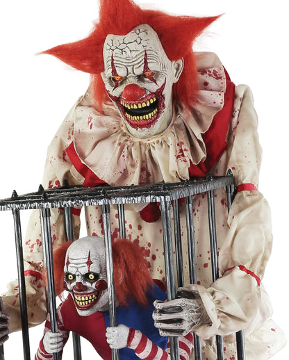 Horror Clown mit Clown im Käfig Animatronic