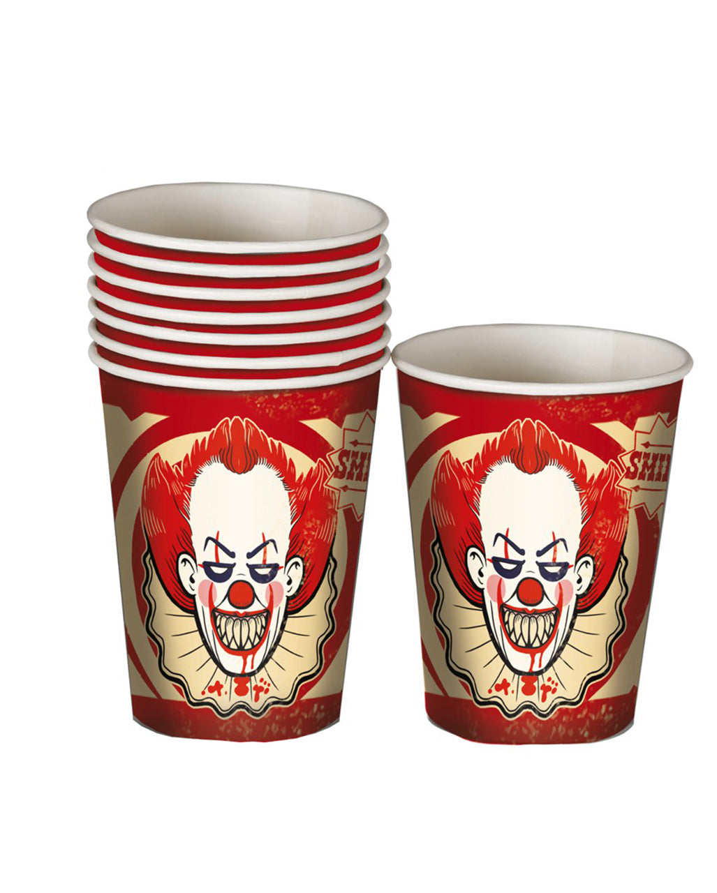 Horror Clown Party Mug 8 Pieces