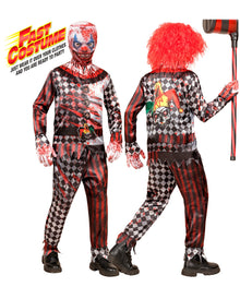 Horror Clown Schnellkostüm für Kinder mit Maske & Handschuhe