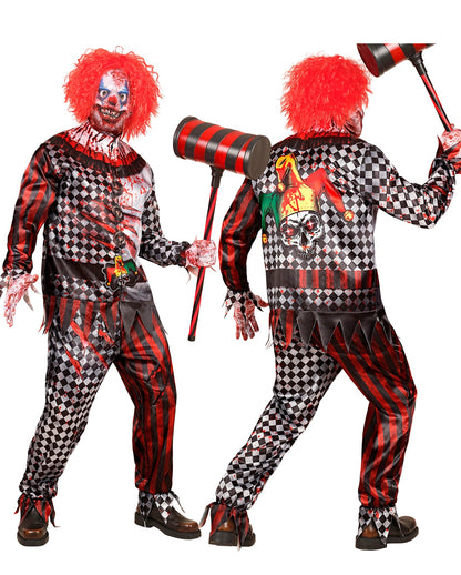 Killer Clown Sofortkostüm mit Maske & Handschuhe