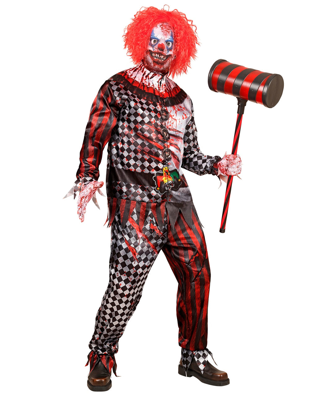 Killer Clown Sofortkostüm mit Maske & Handschuhe
