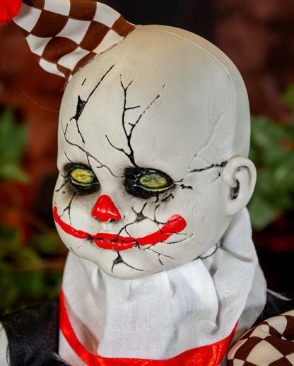 Horrorclown auf Dreirad Halloween Animatronic 39cm