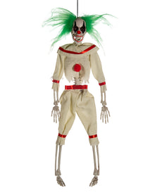 Killerclown Skelett mit grünen Haaren Hängefigur 40cm