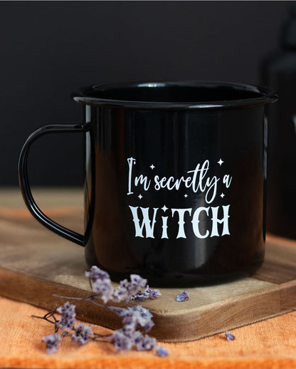 "I am secretly a Witch" Emaille Tasse
