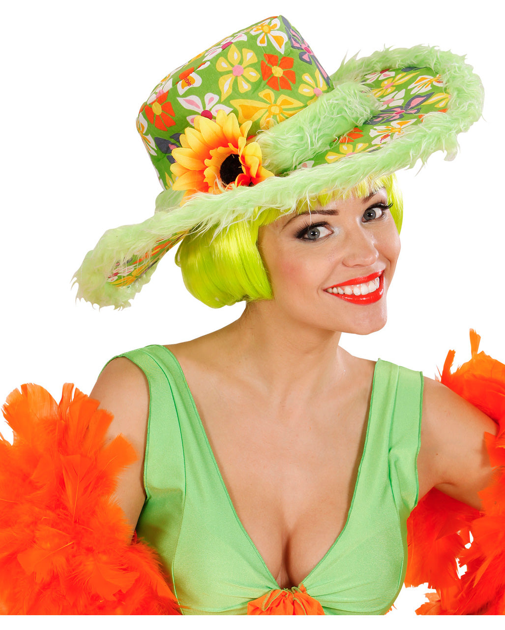 Bunter Hippie Hut mit Blume