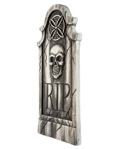Großartiger Gothic Grabstein mit Skulls & Rosette 91cm