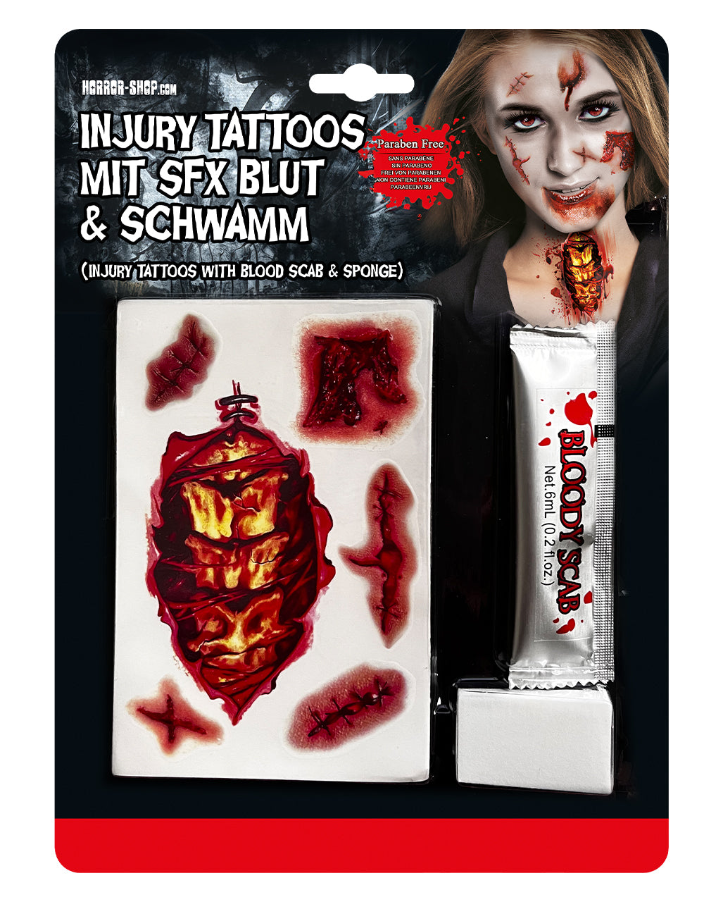Trauma Tattoos mit Filmblut & Schwamm