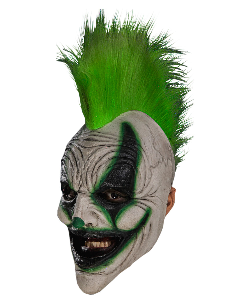 Punk Clown Maske mit Grünen Irokesen Kamm