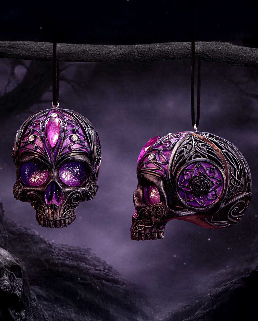 Jewelled Fate Totenkopf Hänge Ornament 6,5cm