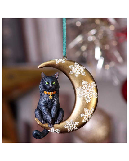 Mond-Katze Weihnachtskugel 9cm