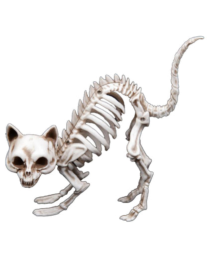 Skelett Katze mit Katzenbuckel als Deko 19cm
