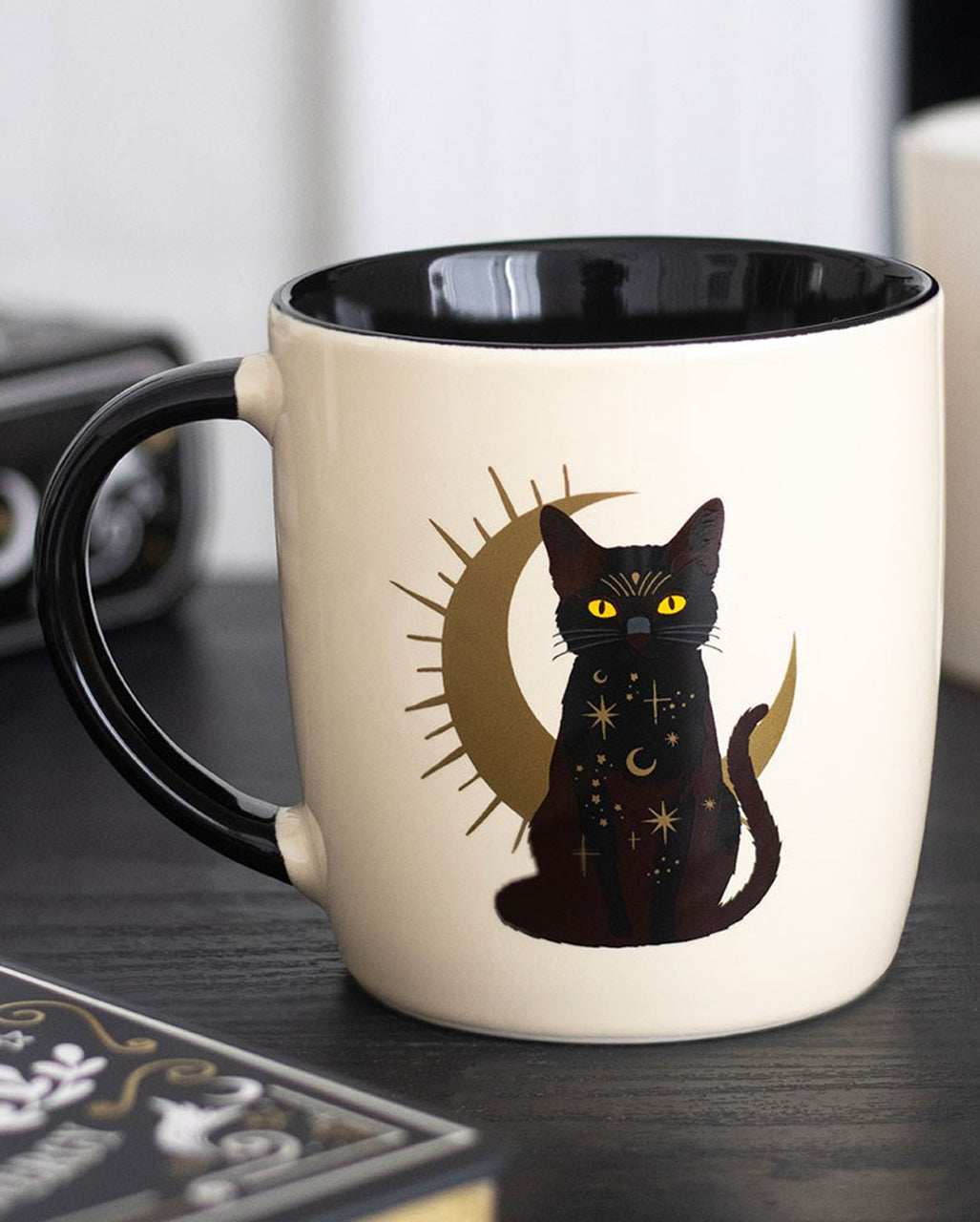 Keramik-Tasse mit sitzender Mystik Katze