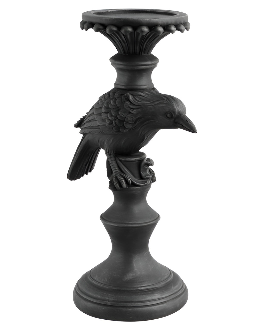 Kerzenständer mit schwarzem Raben 29cm