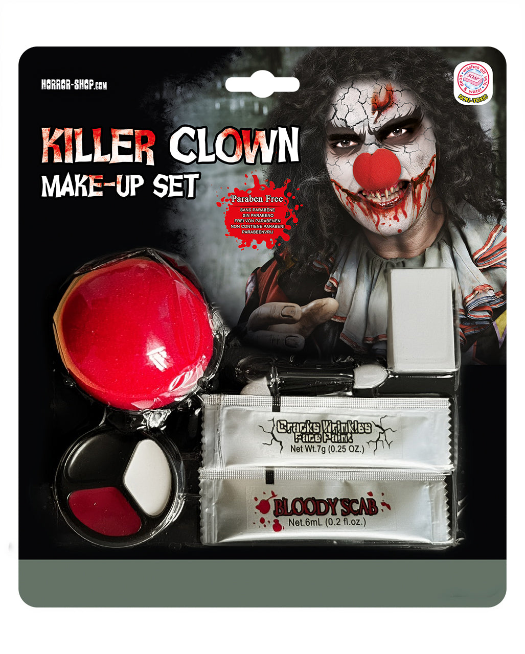 Killer Clown Make-up Set 10 Pcs