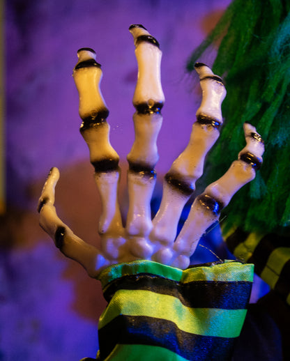 Horror Clown mit Grünen Haaren & LED Augen 120cm