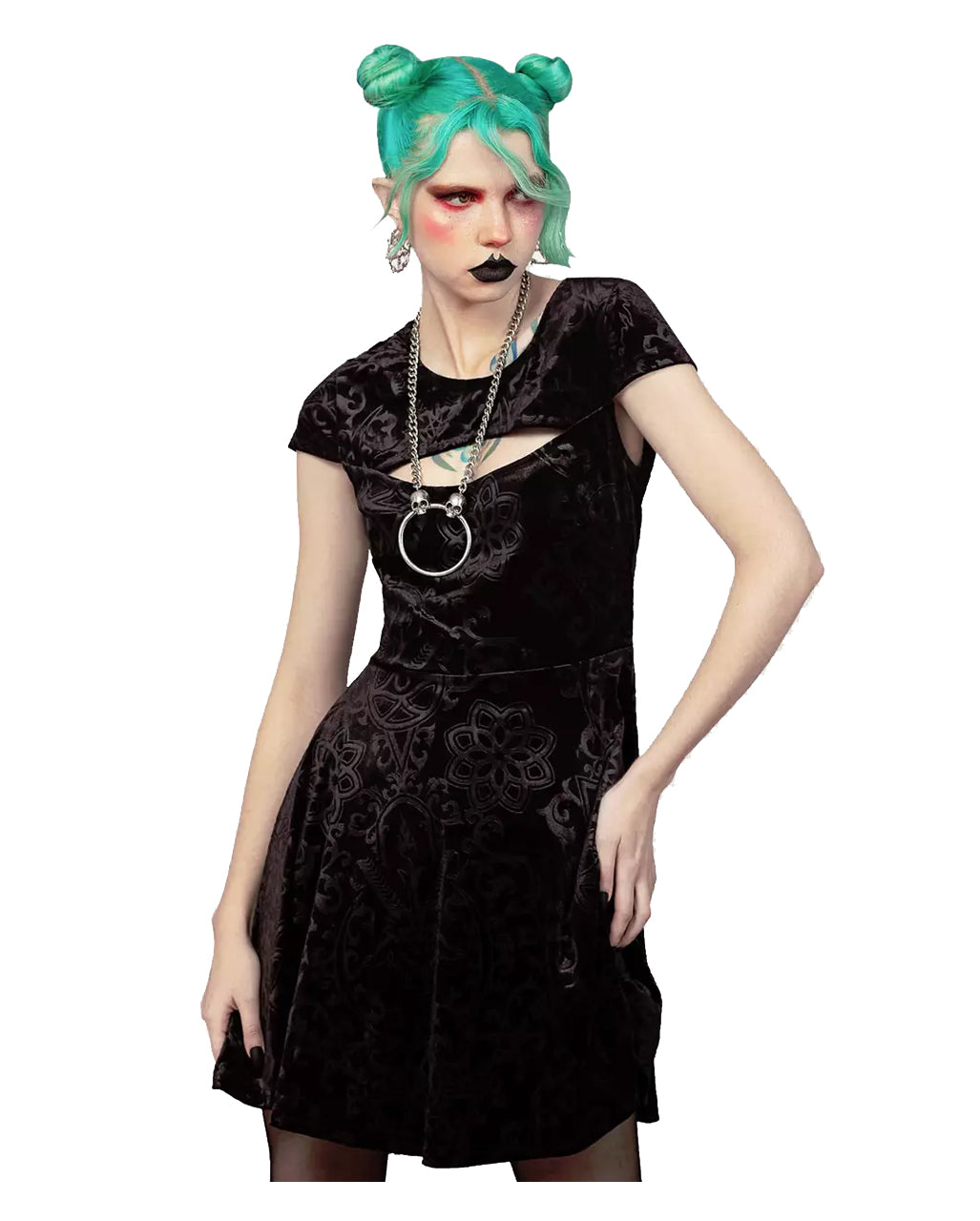 Blasphemia Keyhole Skater Kleid KILLSTAR