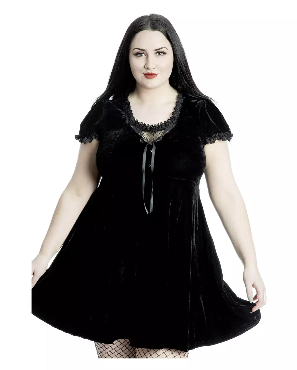 Heather Babydoll Kleid Schwarz KILLSTAR