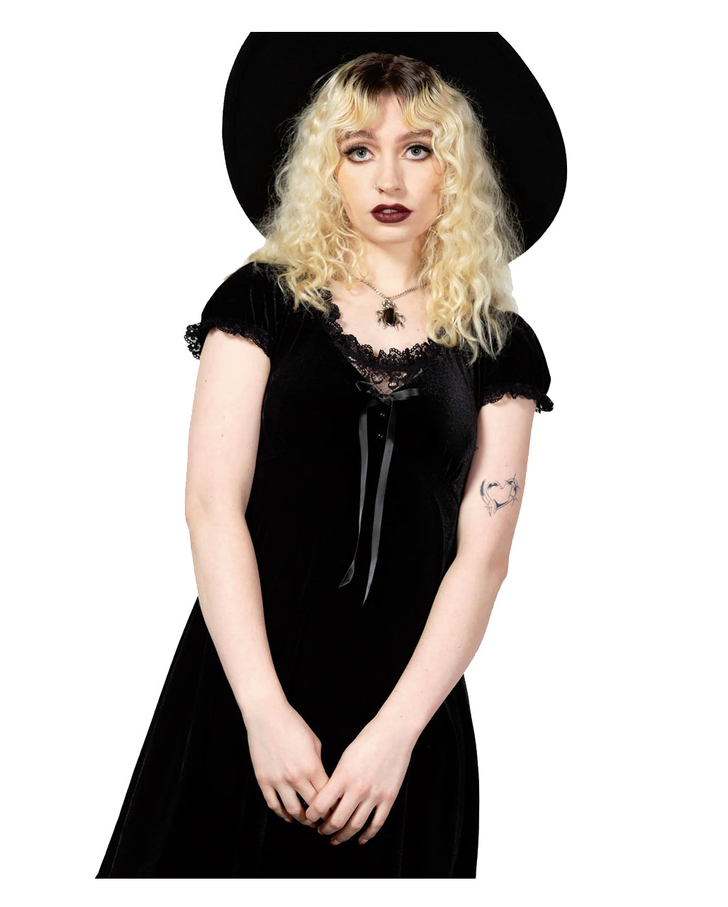 Heather Babydoll Kleid Schwarz KILLSTAR