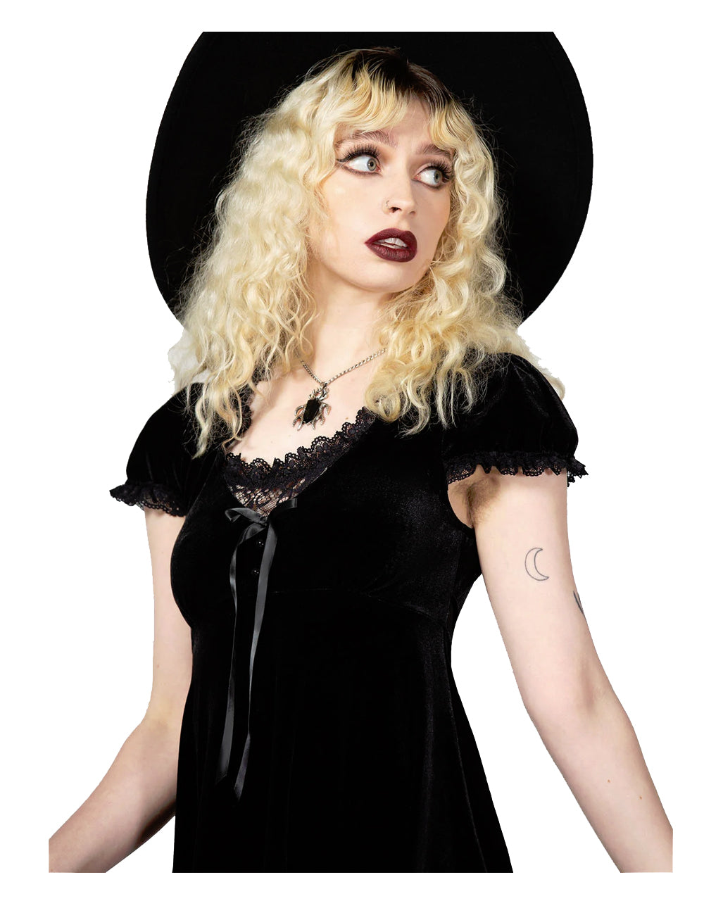 Heather Babydoll Kleid Schwarz KILLSTAR