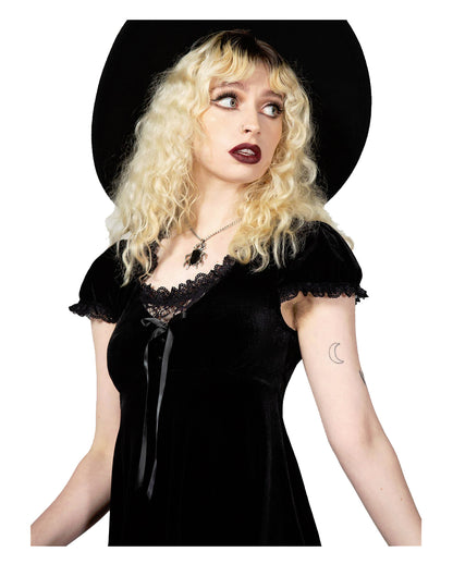 Heather Babydoll Kleid Schwarz KILLSTAR