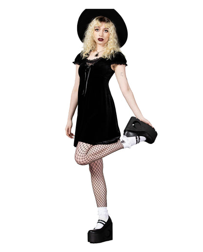 Heather Babydoll Kleid Schwarz KILLSTAR