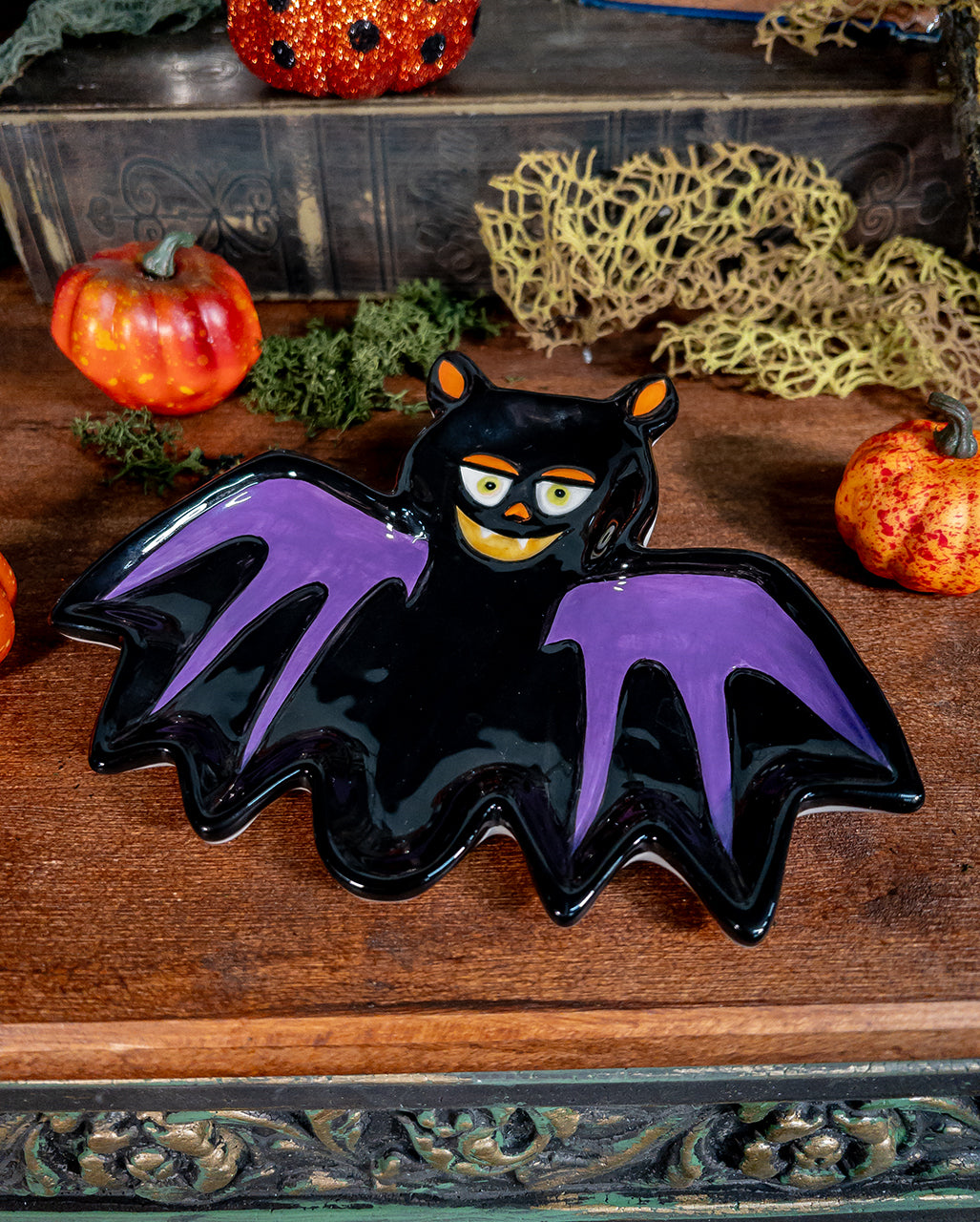 Kleiner Fledermaus Teller aus Keramik 18cm