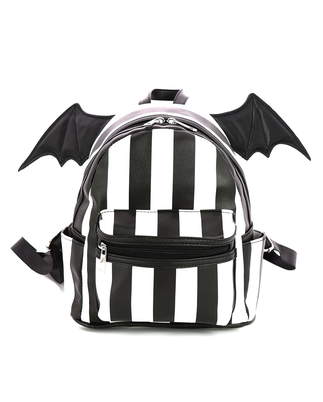 Gestreifter Mini-Rucksack mit Fledermausflügel