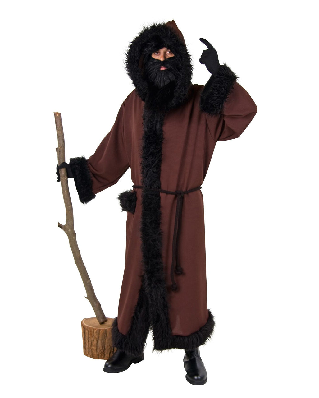 Knecht Ruprecht Kapuzenmantel mit Plüschbesatz