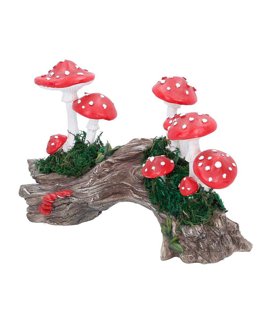 Knorriger Baumstamm mit Giftpilzen 23 x 15cm