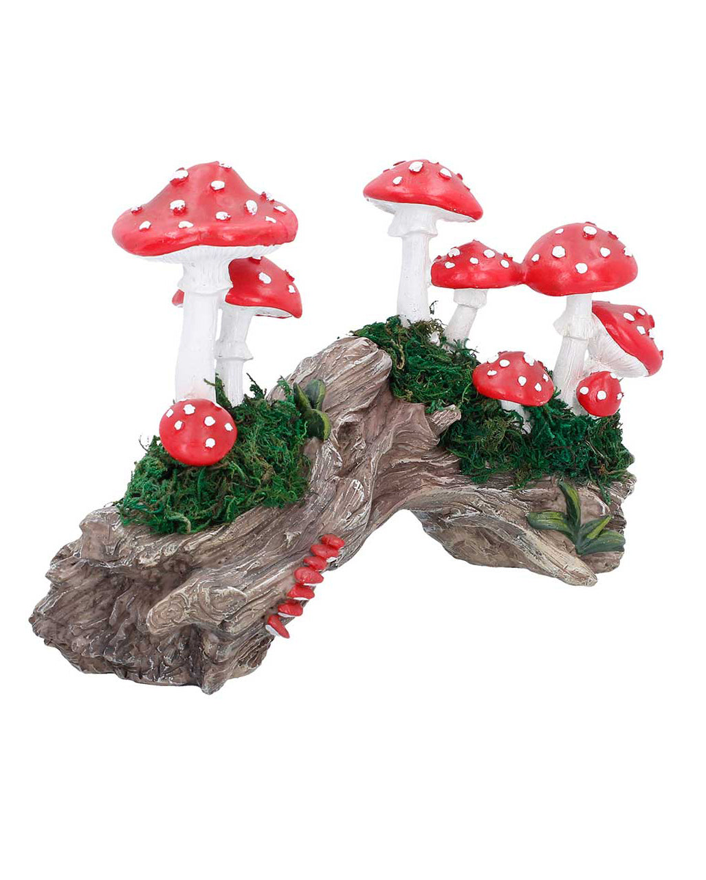 Knorriger Baumstamm mit Giftpilzen 23 x 15cm