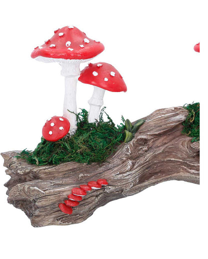 Knorriger Baumstamm mit Giftpilzen 23 x 15cm