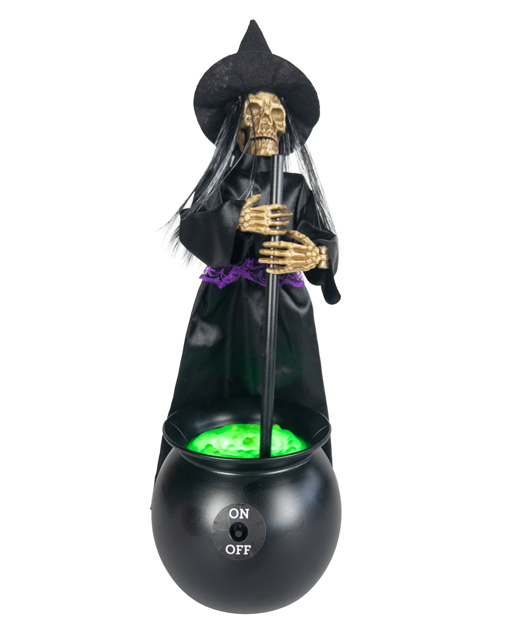 Kochende Hexe mit Licht & Sound Tischdeko 31cm