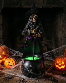 Cooking Witch With Light & Sound Table Decoration 31cm