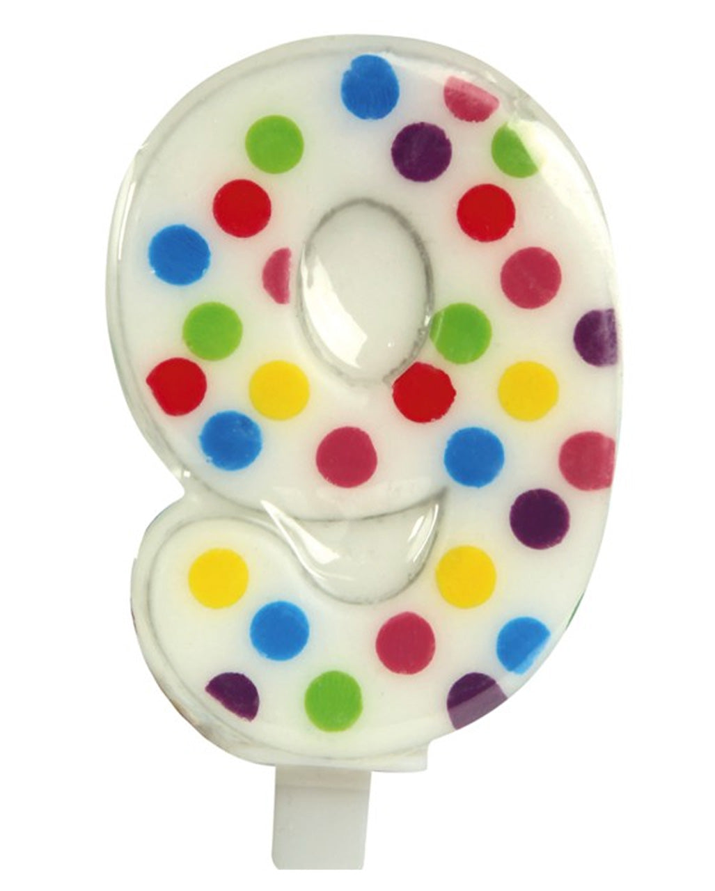 Zahlenkerze Konfetti Nr. 9 (6,5cm)