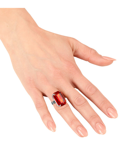 Costume Ring With Red Gemstone