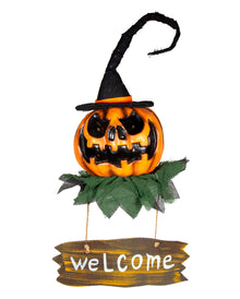 Kürbis mit Leuchtaugen Welcome Display 52cm