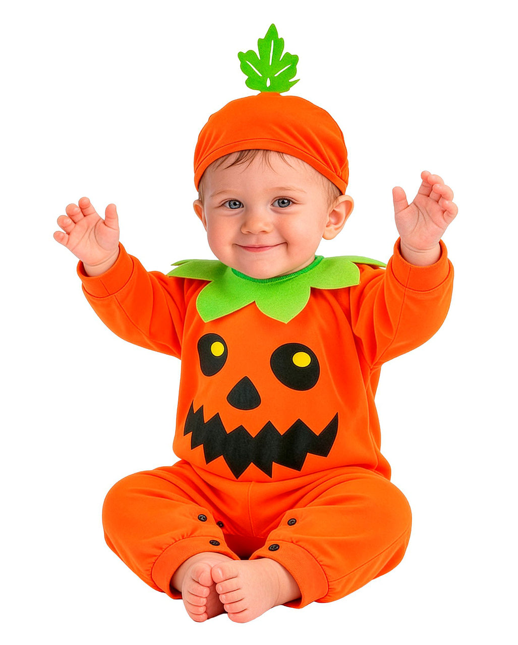 Pumpkin Onesie Toddler Costume with Hat