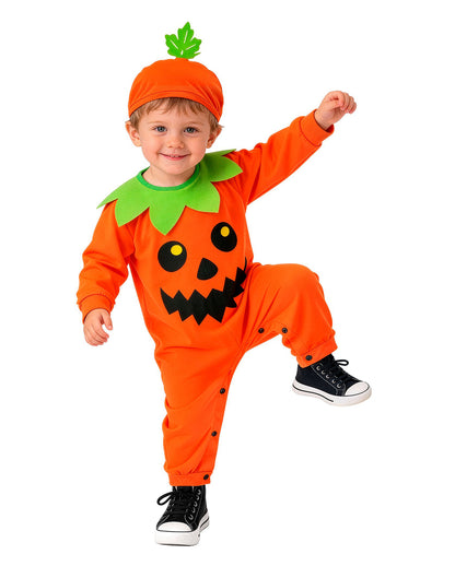 Pumpkin Onesie Toddler Costume with Hat