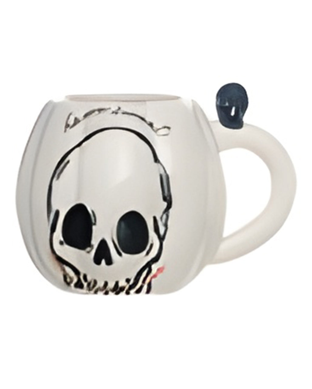 Weiße Kürbis Tasse mit Totenkopf Motiv